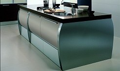 Italienische Designerküche mit Küchenoberfläche in Mattlack (Aster Cucine Trendy Space)