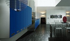 Küchenoberfläche aus Laminat:blau / weiß (Aster Cucine Corex)