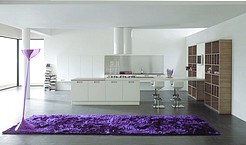 Küchenoberfläche aus Laminat: Nussbau natur / weiß (Aster Cucine Corex)